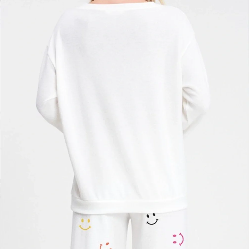 Smiley Faces Printed Lounge Top - Picture 3 of 3